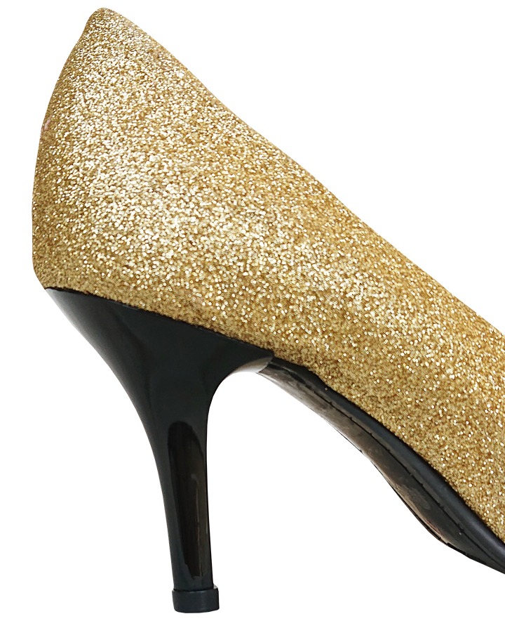 Pijnboom Skalk Schrijfmachine Sparkle Gold pump - Alle damesschoenen - www.shoelia.nl