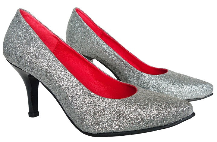 bronzen luchthaven Verder Sparkle Silver pump - Alle damesschoenen - www.shoelia.nl