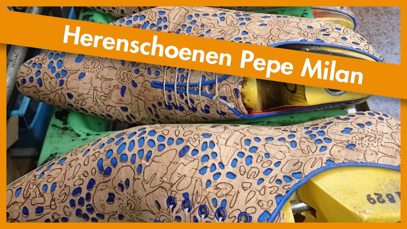 Shoelia kleurrijke herenschoenen trouwschoenen met print blauwe herenschoenen Pepe Milan aparte schoenen Veenendaal Shoelia